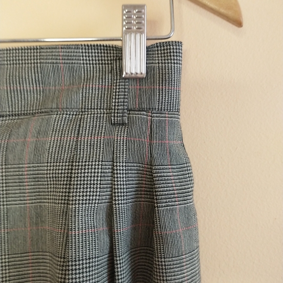 Vintage Academia 100% Wool Breamar High Waisted Pleated Plaid Lined Trousers S 6 - Picture 5 of 11